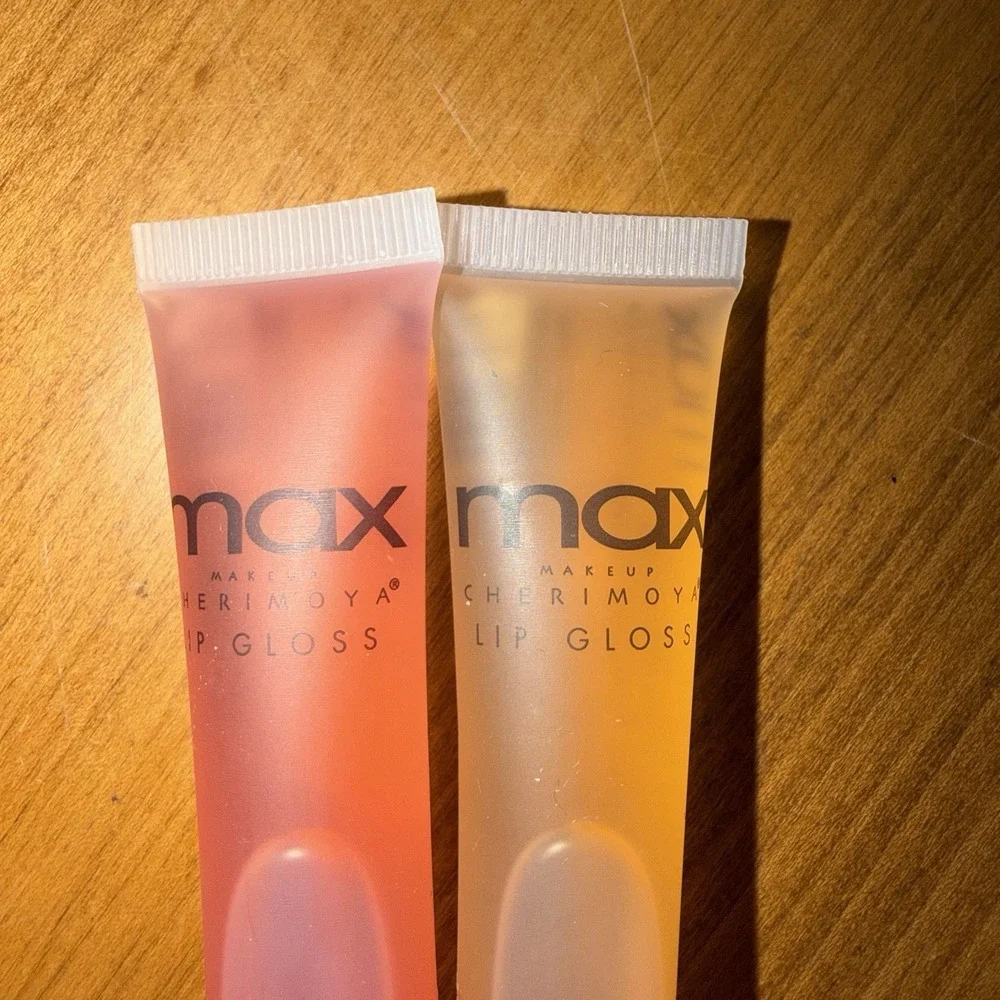 NEW Max Cherimoya Lip Gloss Ultra Shine Pink Jelly Peach & Strawberry LOT OF 2